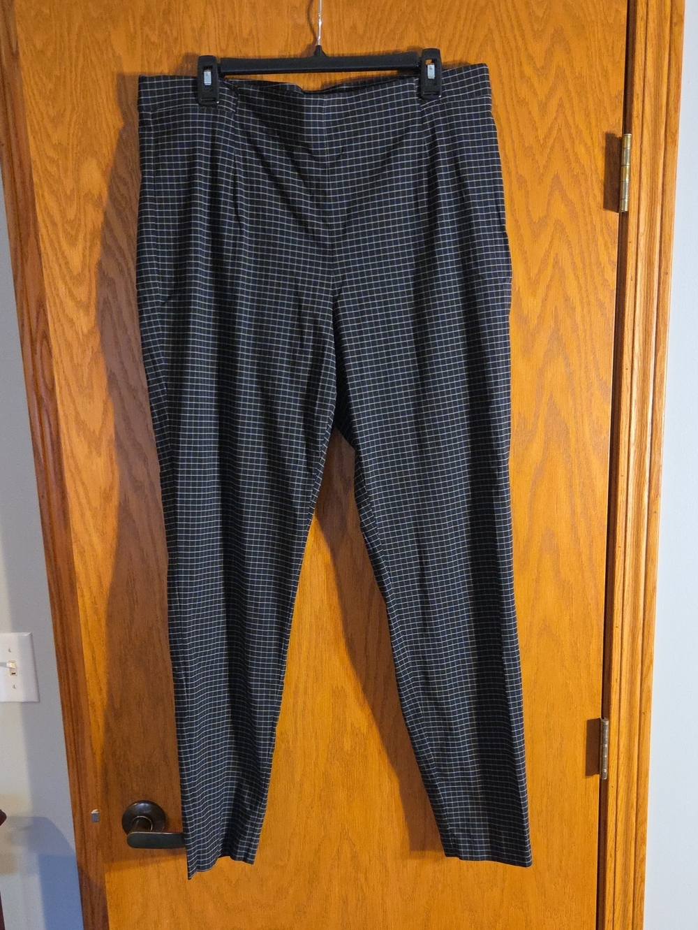 Elle Black Windowpane Skinny Dress Pants Size Xl Long
